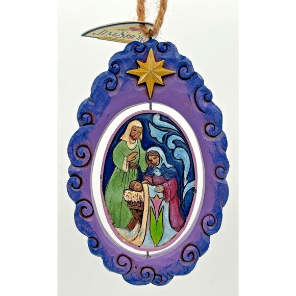 Jim Shore Heartwood‎ Creek Rotating Holy Family North Christmas Ornament 2016 - Picture 3 of 13